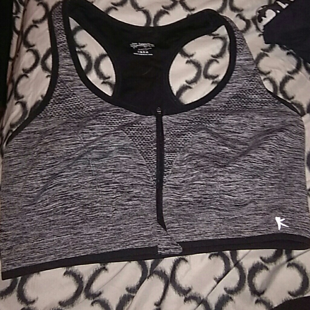 Black and gray sports bra